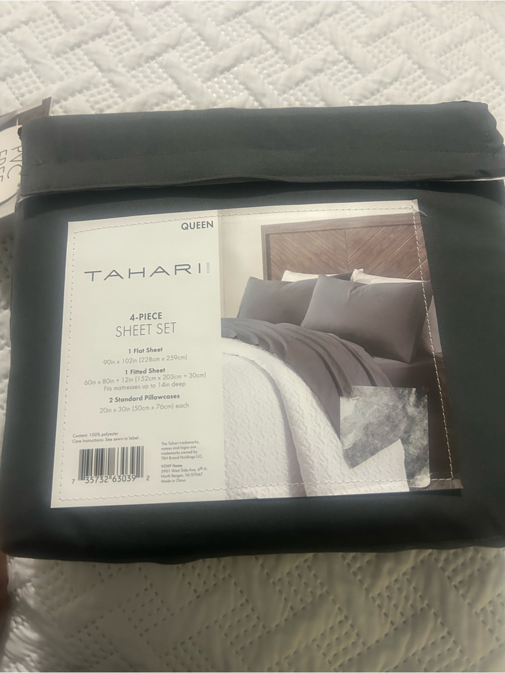 Tahari 4-Piece Sheet Set in Charcoal Gray